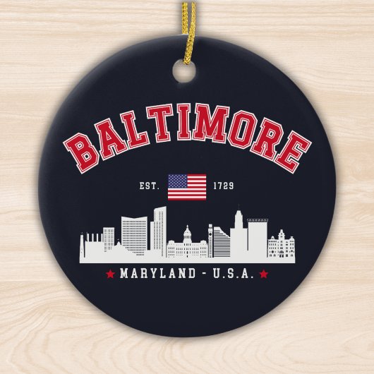 Baltimore Maryland Modern Skyline city Keramik Ornament