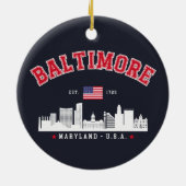 Baltimore Maryland Modern Skyline city Keramik Ornament (Hinten)