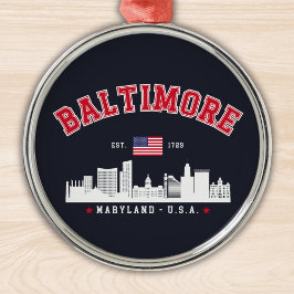 Baltimore Maryland Modern Skyline city Ornament Aus Metall
