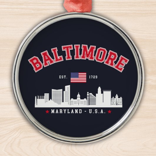 Baltimore Maryland Modern Skyline city Ornament Aus Metall