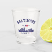 Baltimore Maryland Modern Skyline city Schnapsglas (Vorderseite)