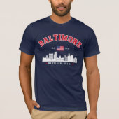 Baltimore Maryland Modern Skyline city T-Shirt (Vorderseite)