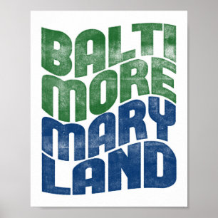 Baltimore Maryland Poster City Staat Kunstvoll wan