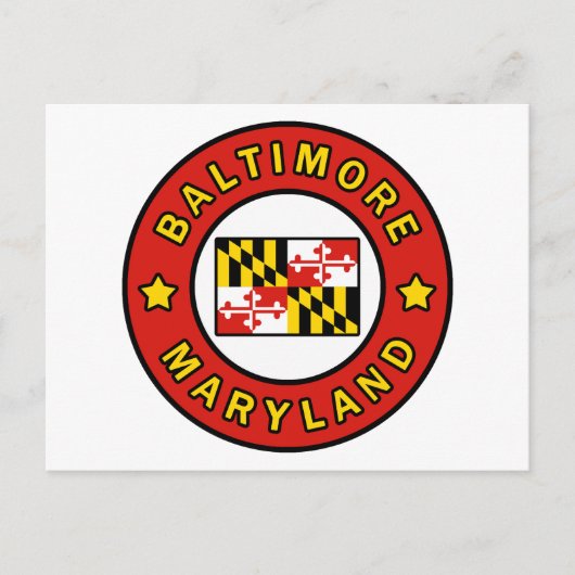 Baltimore Maryland Postkarte (Vorderseite)