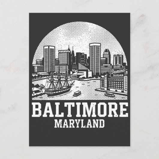 Baltimore Maryland Postkarte (Vorderseite)