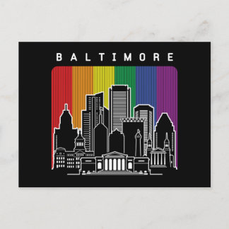 Baltimore Maryland Rainbow Flag LGBT Pride Postkarte