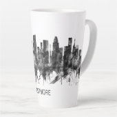 Baltimore Maryland Skyline BW Milchtasse (Rechte Ecke)