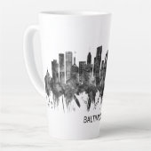 Baltimore Maryland Skyline BW Milchtasse (Linke Ecke)