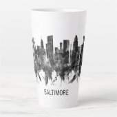 Baltimore Maryland Skyline BW Milchtasse (Vorderseite)