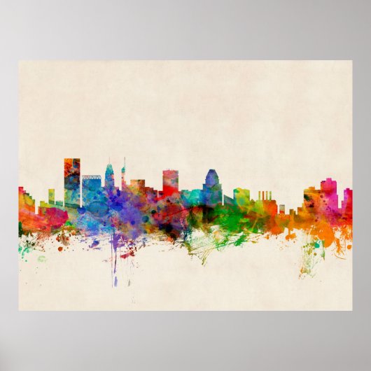 Baltimore Maryland Skyline Cityscape Poster (Vorne)