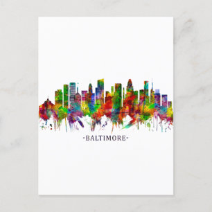 Baltimore Maryland Skyline Feiertagspostkarte