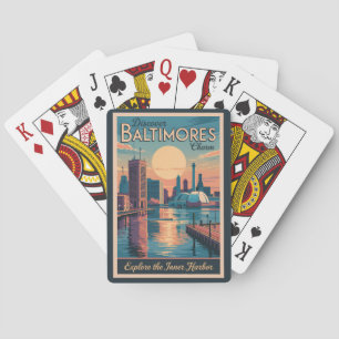 Baltimore Maryland Skyline Reise Kunst Vintage Spielkarten