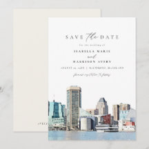 BALTIMORE Maryland Skyline Reisen Save the Date