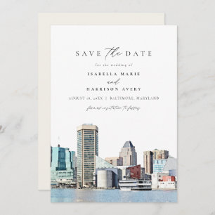 BALTIMORE Maryland Skyline Reisen Save the Date Einladung