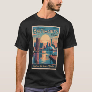 Baltimore Maryland Skyline Reisen Vintag T-Shirt