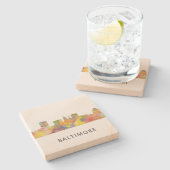 Baltimore, Maryland Skyline Untersetzer (Seitenansicht)