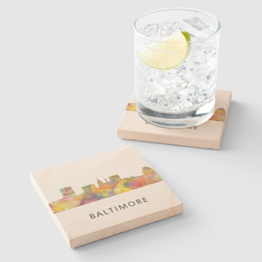 Baltimore, Maryland Skyline Untersetzer (Seitenansicht)