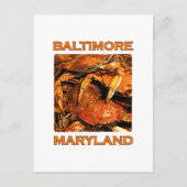 Baltimore Maryland Steamed Crabs Logo Postkarte (Vorderseite)