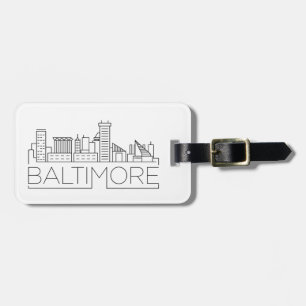 Baltimore, Maryland Stylized Skyline Luggage Tag Gepäckanhänger