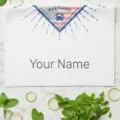 Baltimore Maryland United Staaten Skyline Vintag Geschirrtuch (Gefaltet)