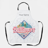Baltimore Maryland United Staaten Skyline Vintag Schürze (Vorderseite)