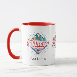 Baltimore Maryland United Staaten Skyline Vintag Tasse