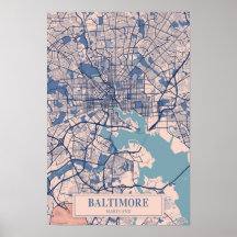 Baltimore Maryland USA Windige Stadt Karte Reise