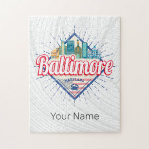 Baltimore Maryland Vereinigte Staaten Skyline Vint Puzzle