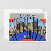 Baltimore, Maryland Vintag Big Letters Postcard Postkarte (Vorne/Hinten)