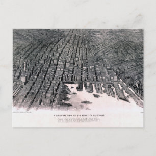 Baltimore Maryland Vintag Map 1911 restauriert Postkarte