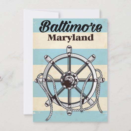 Baltimore Maryland Vintage nautische Reise-Poster Einladung (Rückseite)