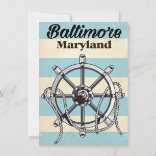 Baltimore Maryland Vintage nautische Reise-Poster Einladung