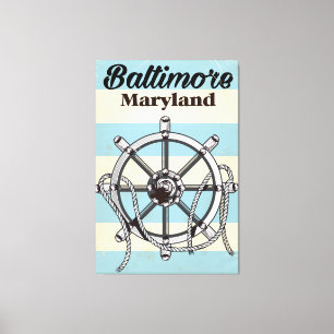 Baltimore Maryland Vintage nautische Reise-Poster Leinwanddruck