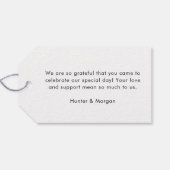 Baltimore Maryland Wedding Welcome Black and White Geschenkanhänger (Rückseite Horizontal)