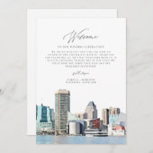 BALTIMORE MARYLAND Welcome Letter Timeline Card Einladung (Vorne/Hinten)