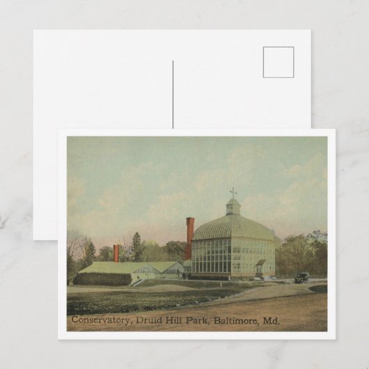 Baltimore MD Druid Hill Park Conservatory 1910 Postkarte (Vorne/Hinten)