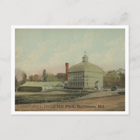 Baltimore MD Druid Hill Park Conservatory 1910 Postkarte (Vorderseite)