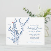 Baltimore MD Elegant Wedding Probe Dinner Einladung (Stehend Vorderseite)