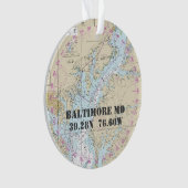Baltimore MD Gedenkfeier Nautical 2-seitig Ornament (Vorderseite)