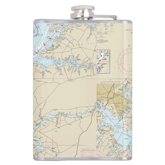 Baltimore MD Latitude Längengrad Nautic Flachmann (Rückseite)