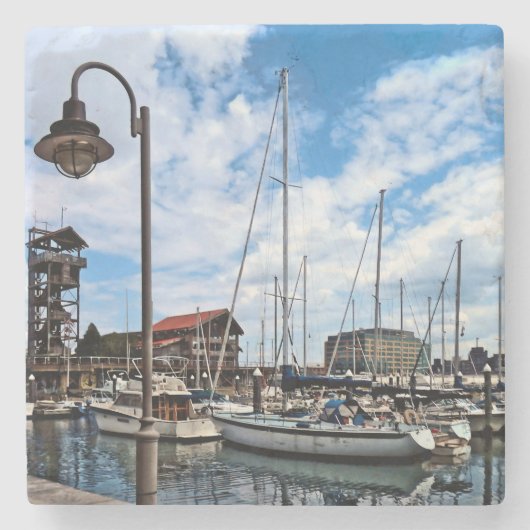 Baltimore MD - Marina in der Nähe von Fells Point Steinuntersetzer (Vorderseite)
