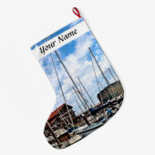 Baltimore MD - Marina Near Fells Point Großer Weihnachtsstrumpf (Rückseite (Hängend))