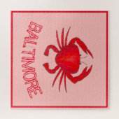 Baltimore MD Maryland Red Crabs Crustacean Seafood Puzzle (Horizontal)