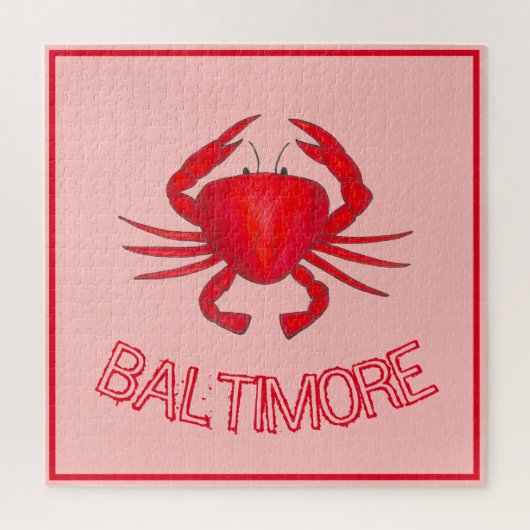 Baltimore MD Maryland Red Crabs Crustacean Seafood Puzzle (Vertikal)