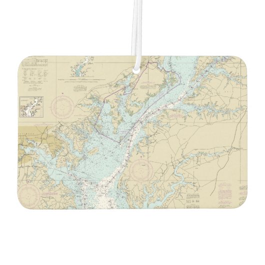 Baltimore MD Nautical Chart Monogram Bootfunktion Autolufterfrischer (Rückseite)