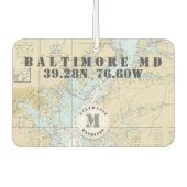 Baltimore MD Nautical Chart Monogram Bootfunktion Autolufterfrischer (Vorderseite)