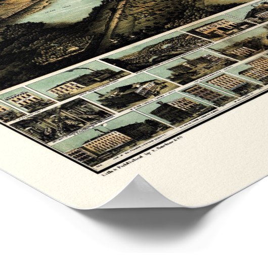 Baltimore, MD Panoramic Map - 1870 Poster (Ecke)