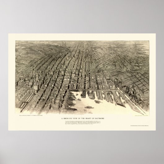 Baltimore, MD Panoramic Map - 1912 Poster (Vorne)