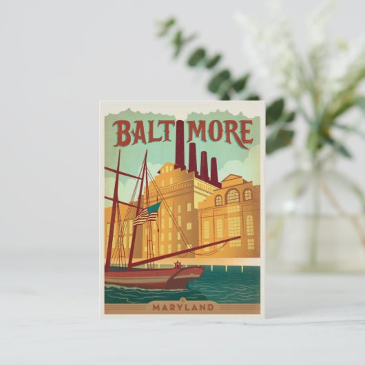 Baltimore, MD Postkarte (Stehend Vorderseite)
