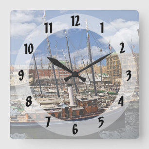Baltimore, MD – Schlepper Lannan c1905 Quadratische Wanduhr